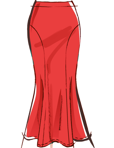 Patron McCall's 8558.Y5 (46-54) - Jupe évasée style sirène