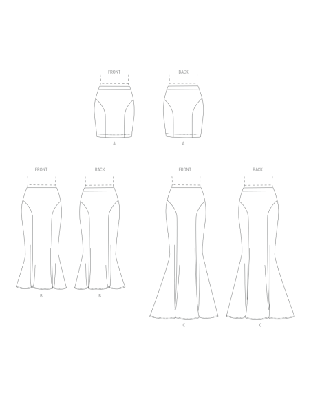 Patron McCall's 8558.Y5 (46-54) - Jupe évasée style sirène