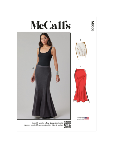 Patron McCall's 8558.Y5 (46-54) - Jupe évasée style sirène