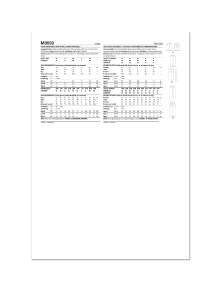 Patron McCall's 8559.M1 (38-46) -  Jupes esprit jean