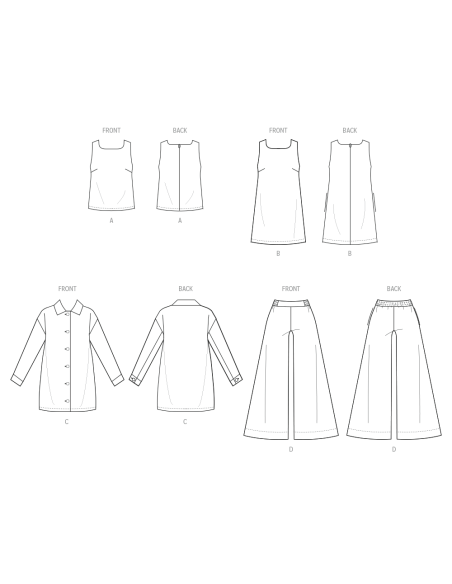 Patron McCall's 8562.H5 (34-42) - Haut, robe, veste et pantalon