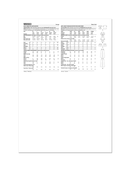 Patron McCall's 8563.A (32-54) - Hauts, short et pantalon dentelle
