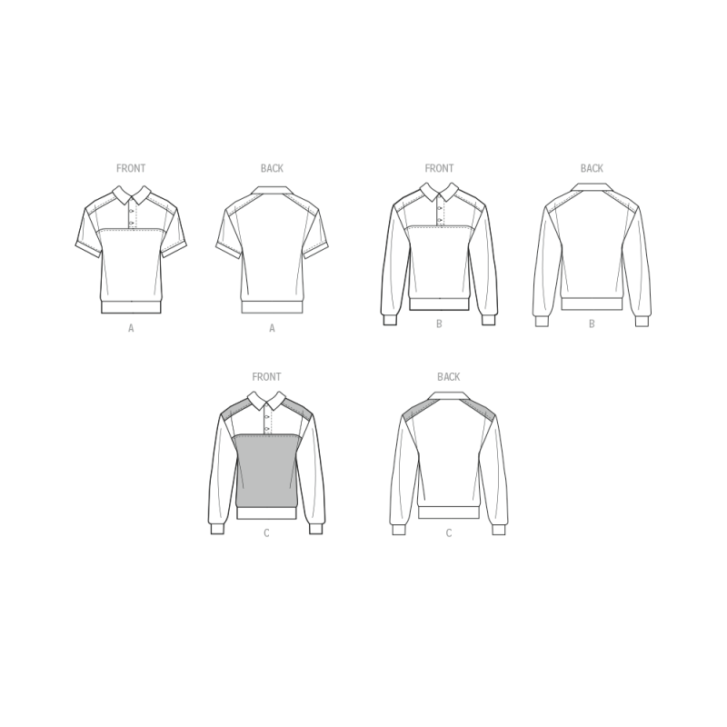 Patron McCall's 8564.A (32-54) - Hauts en tricot unisexes