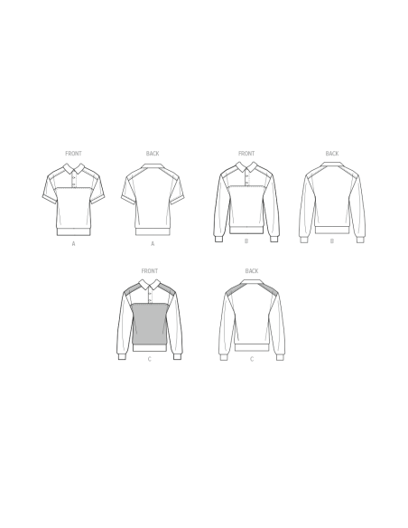 Patron McCall's 8564.A (32-54) - Hauts en tricot unisexes