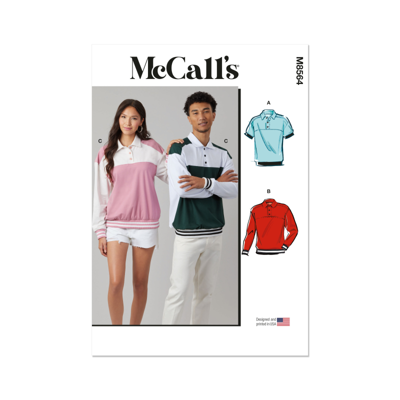 Patron McCall's 8564.A (32-54) - Hauts en tricot unisexes