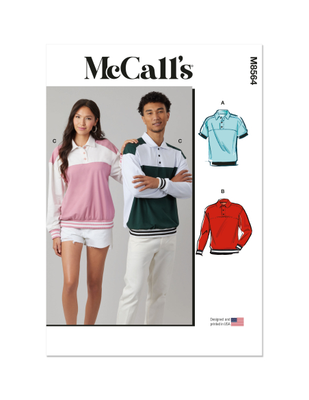 Patron McCall's 8564.A (32-54) - Hauts en tricot unisexes
