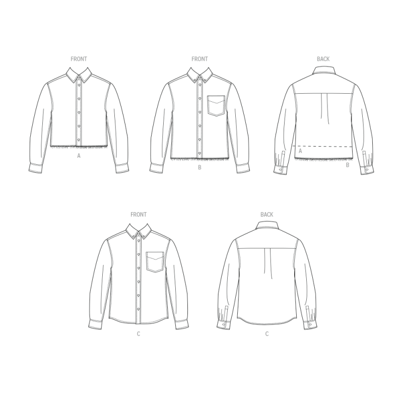 Patron McCall's 8566.A (32-54) - Chemises unisexes