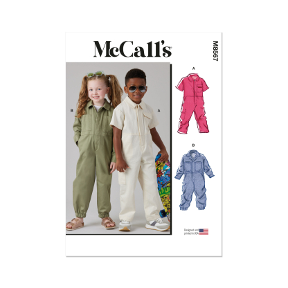 Patron McCall's 8567.A (3-9) - Combinaisons pour enfants avec variations de manches