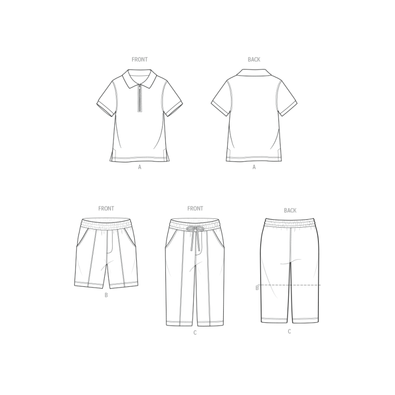 Patron McCall's 8568.A (1/2-4) - Haut, short et pantalon pour petits enfants