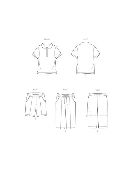 Patron McCall's 8568.A (1/2-4) - Haut, short et pantalon pour petits enfants