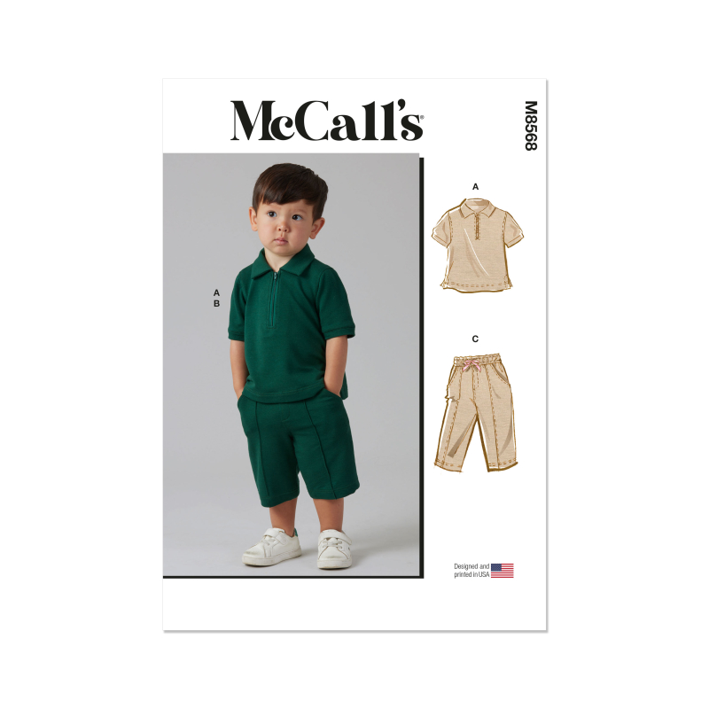 Patron McCall's 8568.A (1/2-4) - Haut, short et pantalon pour petits enfants