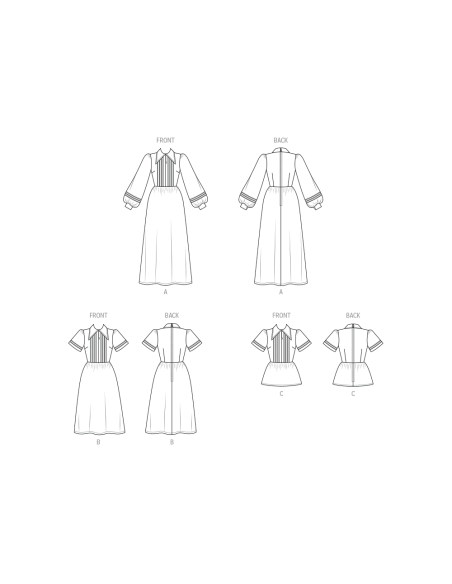 Patron McCall's 8569.U5 (44-52) - Robe avec variations de manche et haut pour jeunes femmes