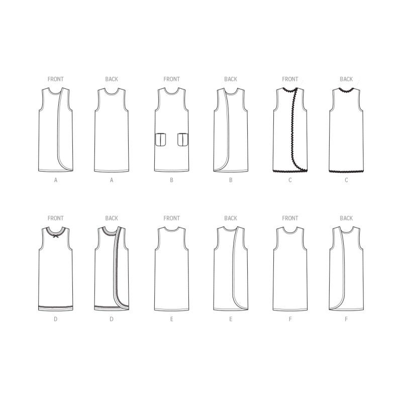 Patron McCall's 8571.A (36-54) - Robe enveloppante en six modèles pour femmes