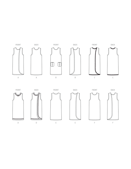 Patron McCall's 8571.A (36-54) - Robe enveloppante en six modèles pour femmes