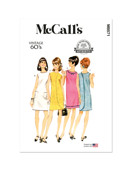 Patron McCall's 8571.A (36-54) - Robe enveloppante en six modèles pour femmes