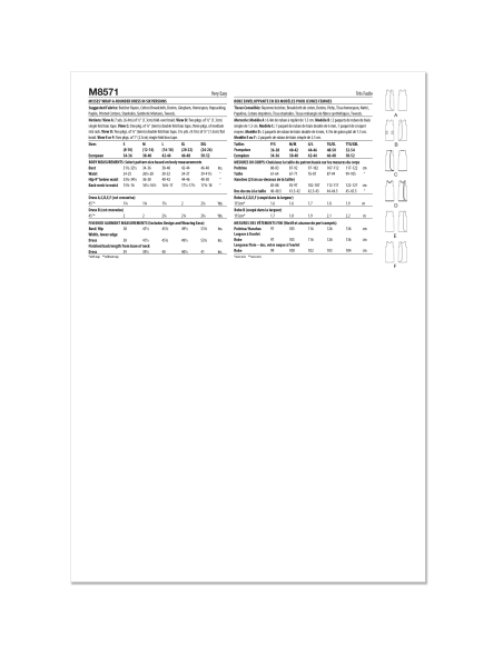 Patron McCall's 8571.A (36-54) - Robe enveloppante en six modèles pour femmes