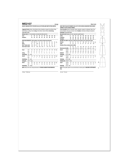 Patron KnowMe 2107.Y5 (46-54) - Haut et jupe en deux longueurs