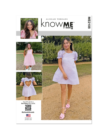 Patron KnowMe 2108.D5 (32-40) - Robe avec variations de manche