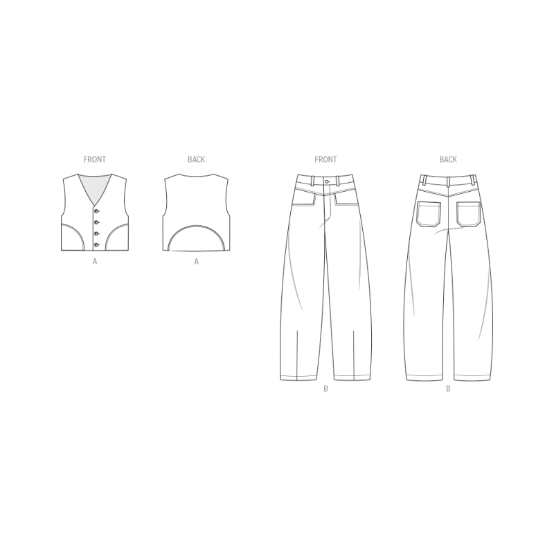 Patron KnowMe 2109.AA (46-54) - Gilet et pantalon pour homme