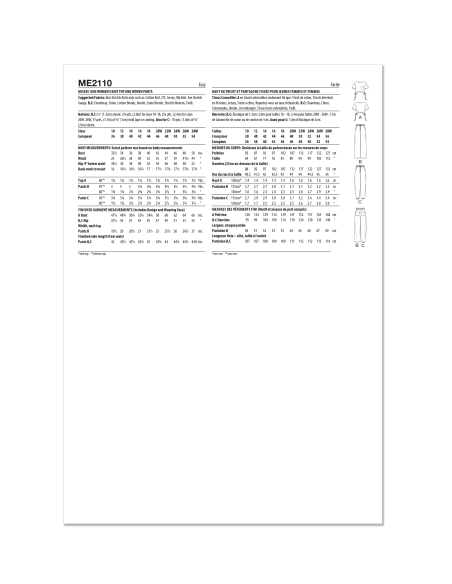 Patron KnowMe 2110.AA (38-46) - Haut en tricot et pantalons tissés