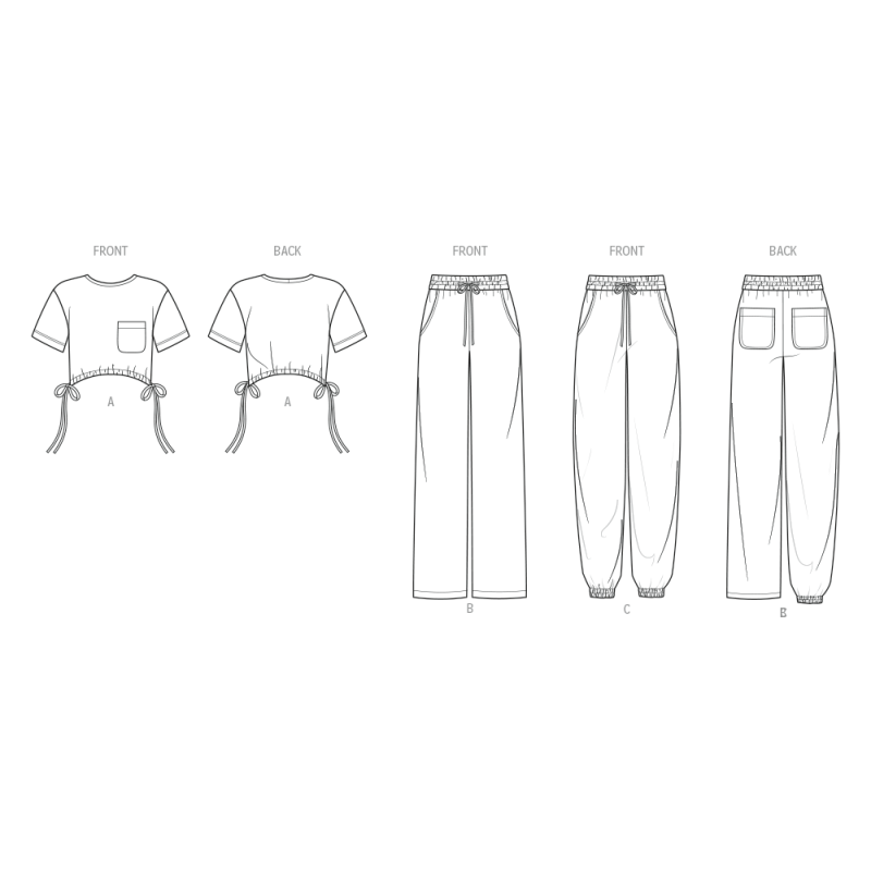 Patron KnowMe 2110.AA (38-46) - Haut en tricot et pantalons tissés