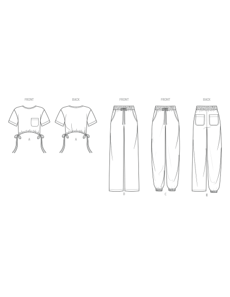 Patron KnowMe 2110.AA (38-46) - Haut en tricot et pantalons tissés