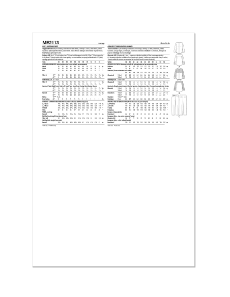 Patron KnowMe 2113.MSS (62-68) - Chemise et pantalon pour hommes