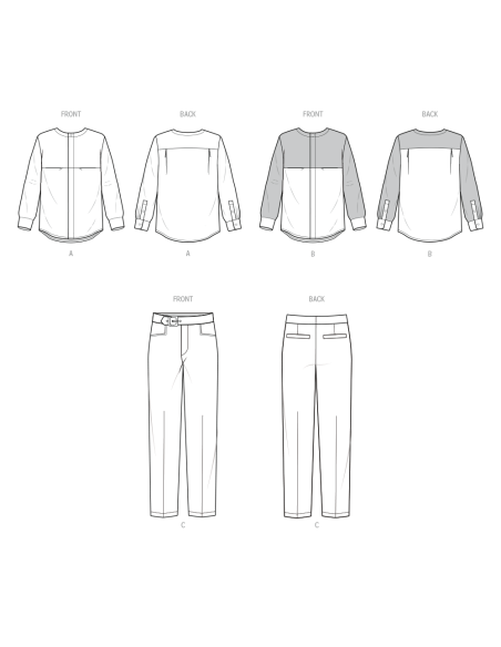 Patron KnowMe 2113.MSS (62-68) - Chemise et pantalon pour hommes