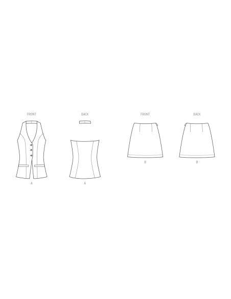 Patron KnowMe 2114.H5 (34-42) - Top dos nu et jupe trapèze
