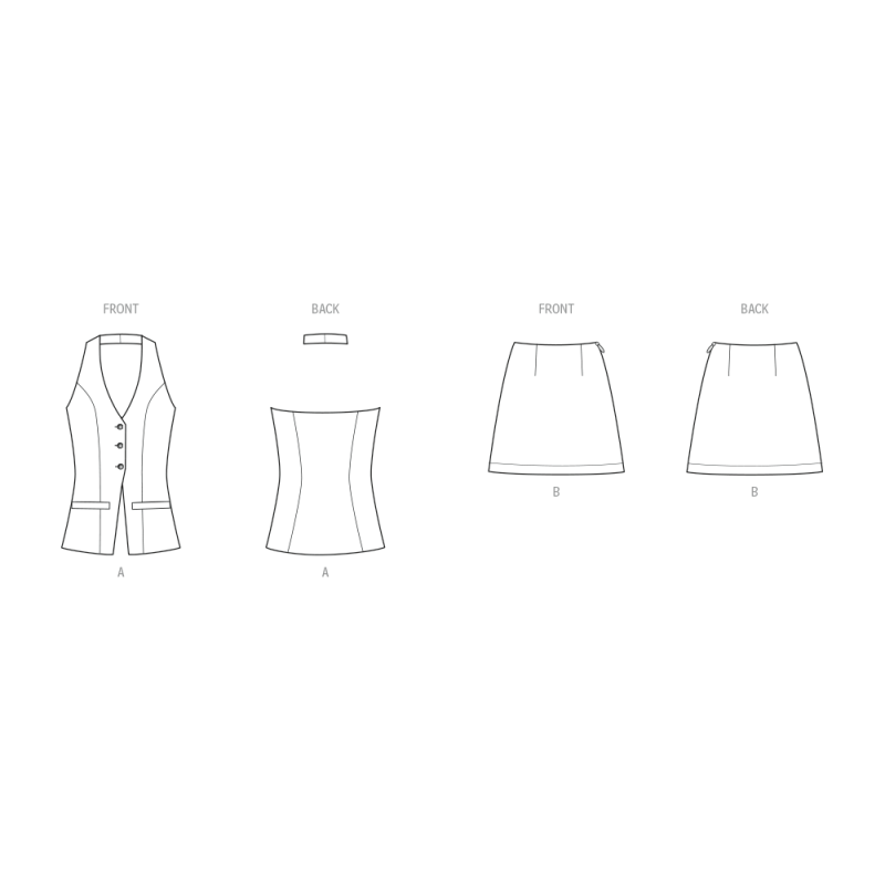 Patron KnowMe 2114.U5 (44-52) - Top dos nu et jupe trapèze