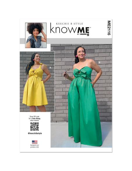 Patron KnowMe 2116.N5 (38-46) - Robe et combinaison nouées sur le devant