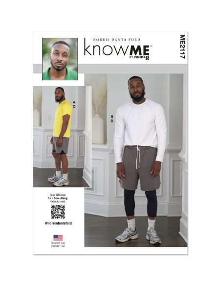 Patron KnowMe 2117.A (38-52) - Ensemble pour hommes : hauts en tricot et shorts avec détails fonctionnels