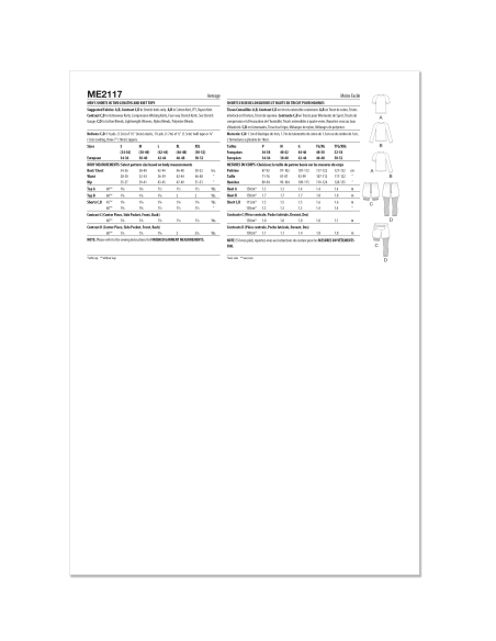 Patron KnowMe 2117.A (38-52) - Ensemble pour hommes : hauts en tricot et shorts avec détails fonctionnels