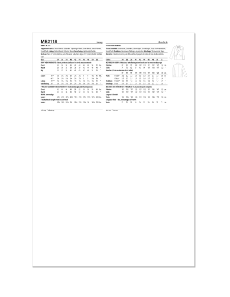 Patron KnowMe 2118.BB (56-64) - Veste oversize croisée avec détails raffinés