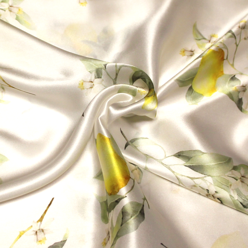 Satin 100% soie - Citron