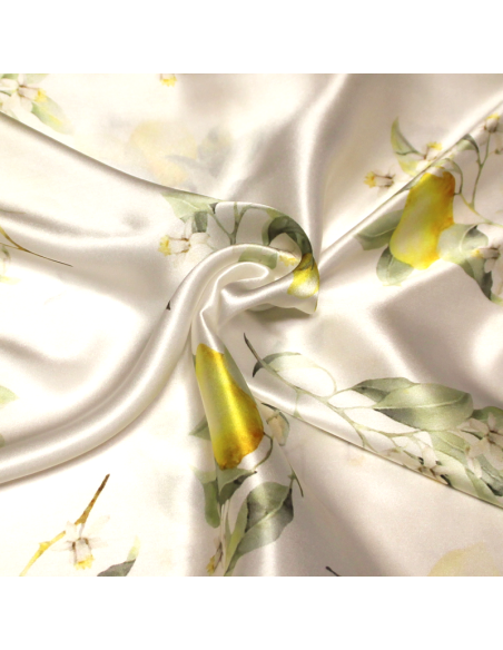 Satin 100% soie - Citron