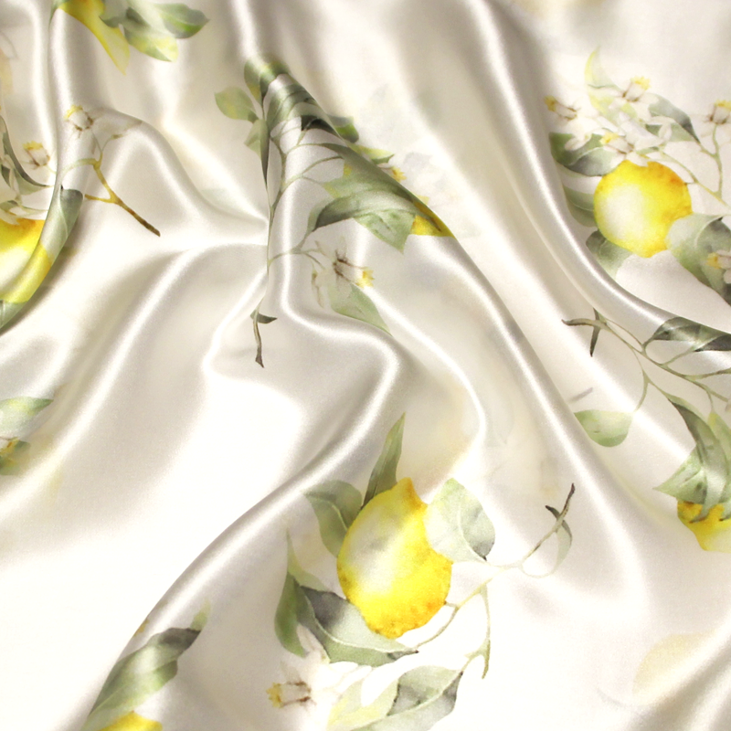 Satin 100% soie - Citron