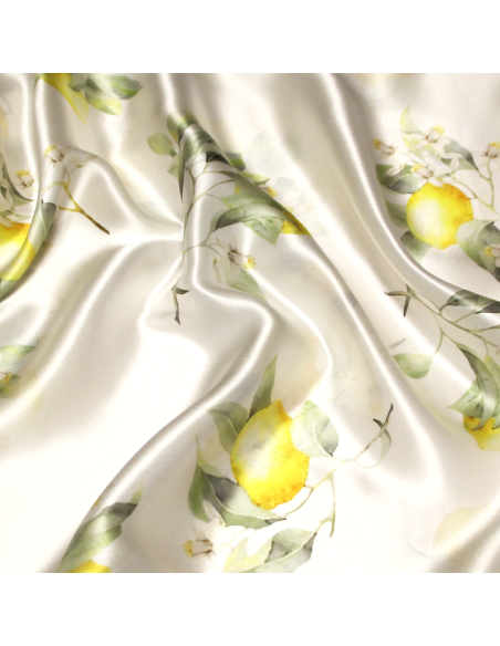 Satin 100% soie - Citron