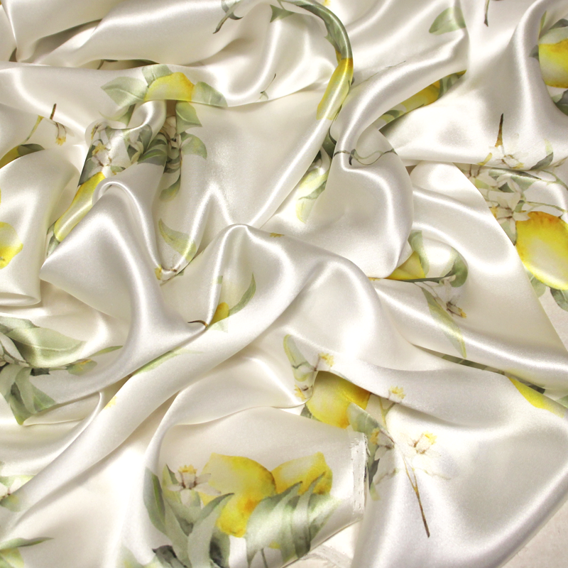 Satin 100% soie - Citron