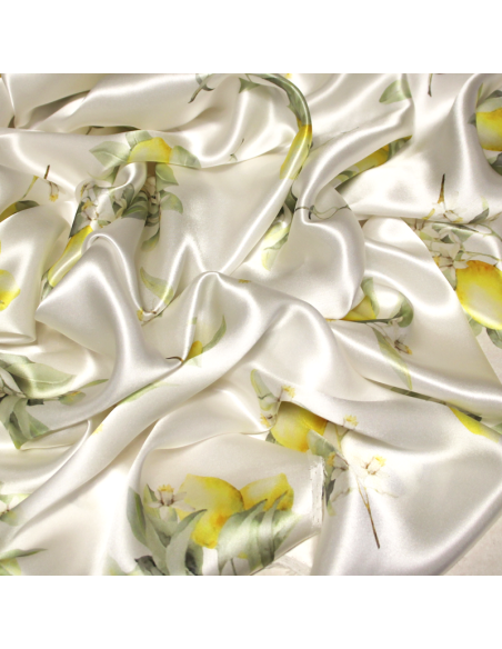 Satin 100% soie - Citron