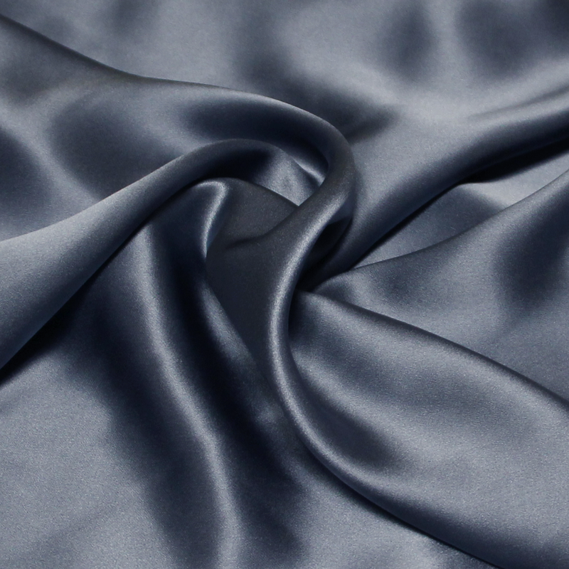 Satin 100% soie - Bleu gris