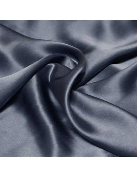 Satin 100% soie - Bleu gris