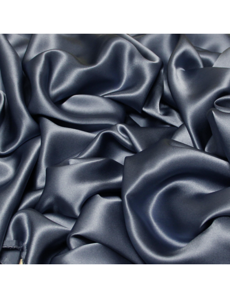 Satin 100% soie - Bleu gris