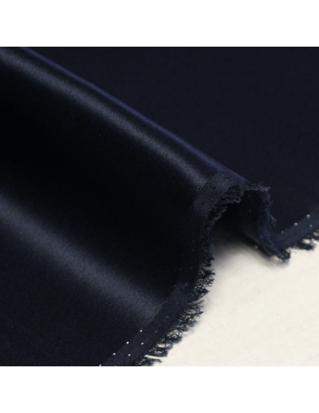 Satin 100% soie - Bleu nuit