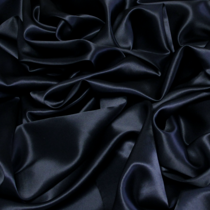 Satin 100% soie - Bleu nuit
