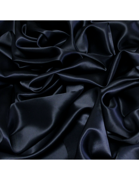 Satin 100% soie - Bleu nuit