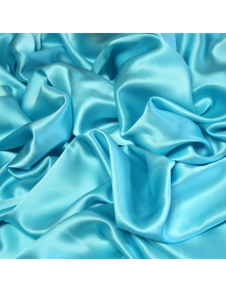 Satin 100% soie - Bleu azur
