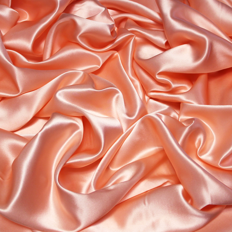 Satin 100% soie - Pêche