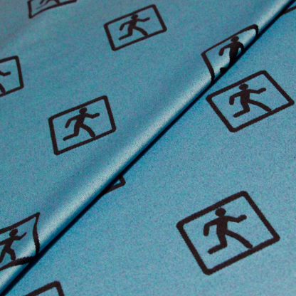 Jacquard sergé - Motif bonhommes (Coupon de 3.80 mètres)