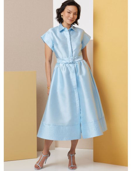 Patron Butterick 7021/H5 (34-42) -  Robes boutonnées à col pointu